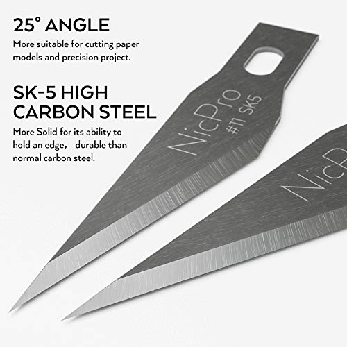 Nicpro 120 PCS Hobby Blades Set SK-5, Utility #11 Art Blades Refill Cutting Tool with Storage Case for Craft, Hobby, Scrapbooking, Stencil (Pack of 2) - size: #11 (Pack of 2)