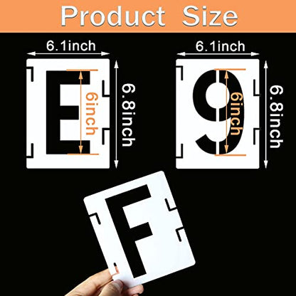 YEAJON 6 Inch Letter Stencils Symbol Numbers Craft Stencils, 42 Pcs Reusable Alphabet Templates Interlocking Stencil Kit for Painting on Wood, Wall, Fabric, Rock, Chalkboard, Sign, DIY Art Projects - size: 6 inch