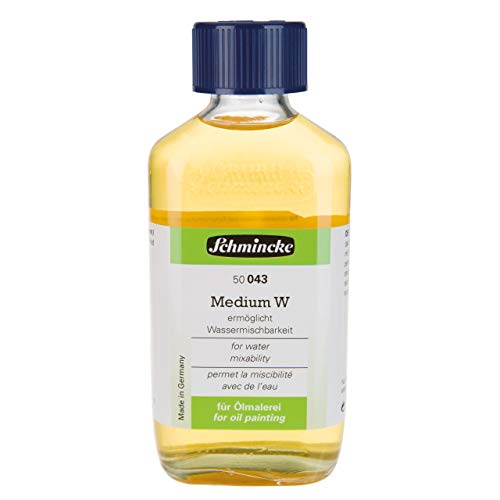 Schmincke - Medium W, 200 ml, 50043026, liquid, makes oil colours water-mixable, increases gloss and transparency, odourless - size: 6.76 Fl Oz (Pack of 1)