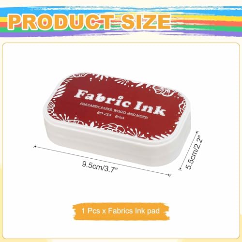 MECCANIXITY Ink Pads for Stamps, 3.7x2.2 Inch Fabric Ink Pad for Cloth, Wood, Paper, Fingerprint, DIY Card Making, Dark Red - color: Dark Red