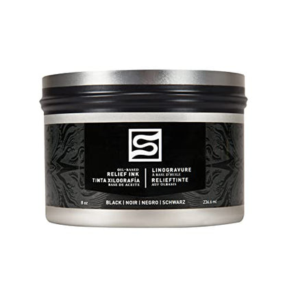 Speedball Oil Relief Ink, 8-Ounce, Black for Block Printing - color: Black