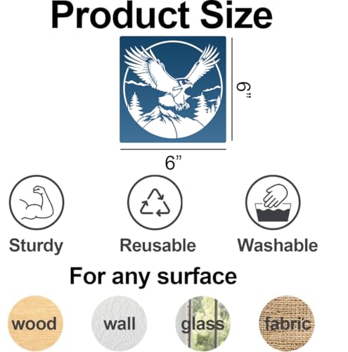 Eagle Stencil 6" Eagle Stencils for Painting Wood Burning Stencils | Reusable Animal Wildlife Stencil for Painting on Wall Fabrics DIY Crafts - style: Eagle