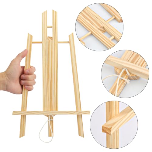Yiksonyo 6 Pack 15.6 Inch Wooden Easel, Tabletop Wood Easels Stand, Wooden Easel for Painting, Art, and Crafts - size: 6 Pack 15.6 Inch