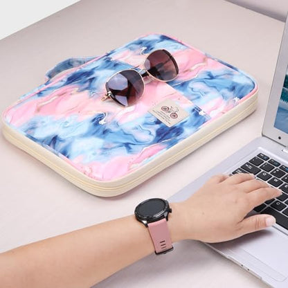 JAKAGO A4 Travel Portfolio Multifunctional Document Organizer Zippered Case for Office Supplies (LSpink) - color: Lspink