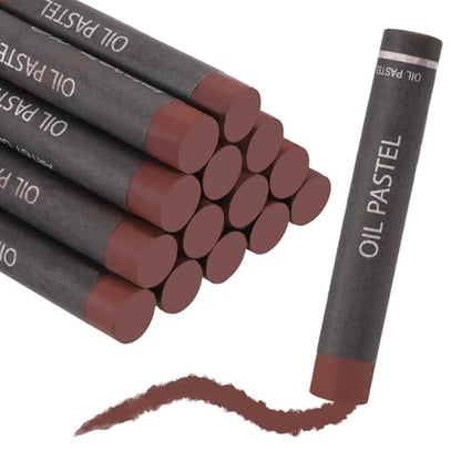 MECCANIXITY Soft Oil Pastels, Oil Pastel Crayons Vibrant Color Blendable Art Supplies for Painting Drawing Blending Painting Artists Beginners Professional(Dark Brown, Pack of 16) - color: Dark Brown