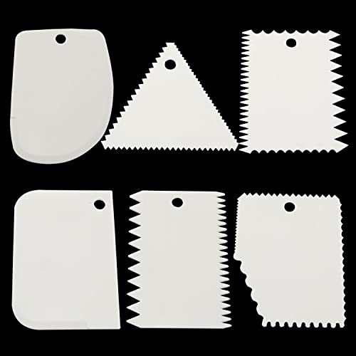 PZRT 6pcs Plastic Clay Scraper Set Scraping Handle Carved Soft Clay Sculpture Knife Industrial Clay Scraper Sculpture Tool Pottery Tools, White - color: White