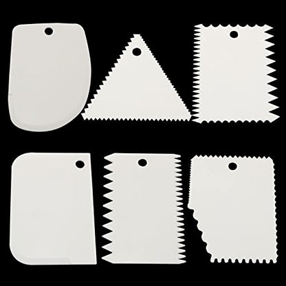 PZRT 6pcs Plastic Clay Scraper Set Scraping Handle Carved Soft Clay Sculpture Knife Industrial Clay Scraper Sculpture Tool Pottery Tools, White - color: White