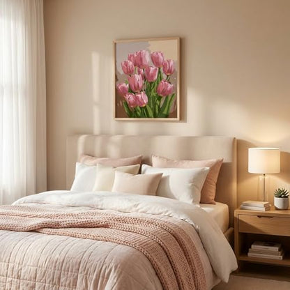 Paint by Numbers Kit for Adults,Tulip DIY Paint by Number With Frame - color: MT6402