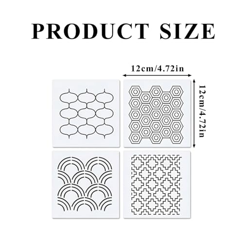 33PCS Plastic Sashiko Stencil Set 4.7 X 4.7 Inch Geometric Embroidery Pattern Templates Drawing Line Quilting Stencil for DIY Sewing Hand Quilting Embroidery - size: 33PCS 4.7 X 4.7 Inch
