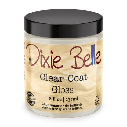 Dixie Belle Paint Company - Clear Coat Gloss (8oz) - Polyacrylic Topcoat | Glossy Finish Polyacrylic Topcoat - Chalk-Friendly Furniture Paint Finish - color: Gloss, size: 8 Ounce (Pack of 1)