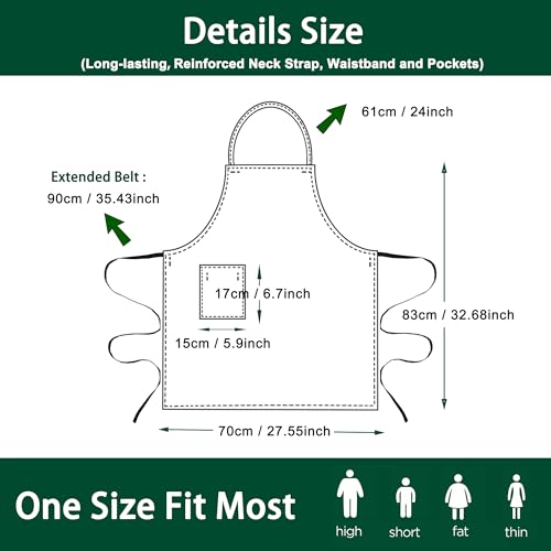 5 Pack Black White Apron, Chef Servers Waitress Aprons with Pockets for Men Women, Professional Work Apron - color: White