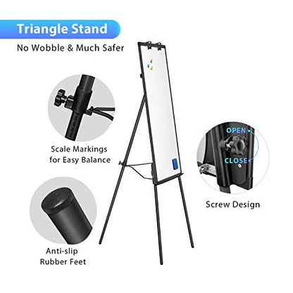 Maxtek Easel Whiteboard 36 x 24, Stand Tripod with Height Adjustable, Black | 3' x 2' Magnetic Dry Erase Surface, Flipchart Stand, Portable Tripod Easel for Office, Teaching, Home and Classroom - style: 36x24 Black
