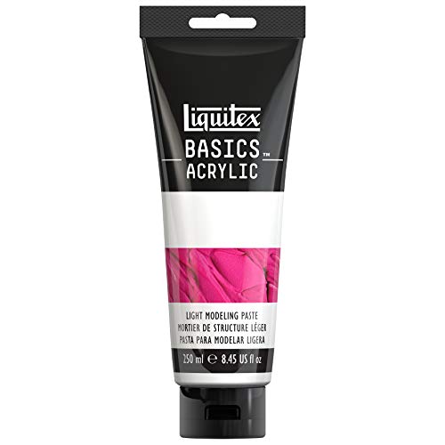 Liquitex BASICS Light Modeling Paste, 250ml (8.4oz) Tube | Dries to Hard, Opaque, White Finish, Add Body to Paint, Mix with Color or Paint Once Dry, Handle Like Lightweight Clay - style: Light Modeling Paste