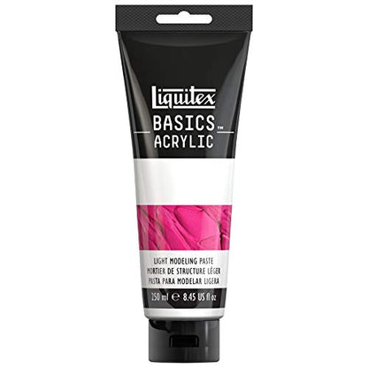 Liquitex BASICS Light Modeling Paste, 250ml (8.4oz) Tube | Dries to Hard, Opaque, White Finish, Add Body to Paint, Mix with Color or Paint Once Dry, Handle Like Lightweight Clay - style: Light Modeling Paste
