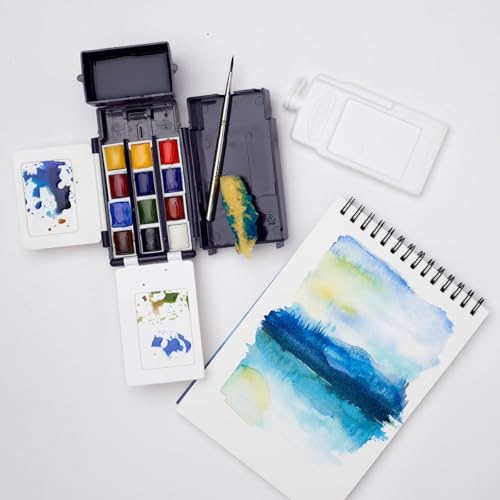 Winsor & Newton Cotman Watercolor Paint Set, 12 Half Pan Field Pocket Set - style: 12 Half Pan Field Pocket Set