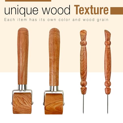 Savina Seam Roller & Stiletto for Sewing/Quilting - Wooden Pressing Roller, Easy to Grip Handle - Wooden Sewing Quilting Tools Set - color: Seam Roller + Stiletto