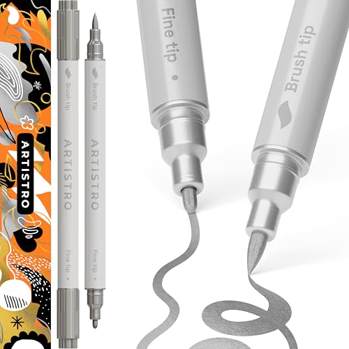 ARTISTRO Silver Dual-Tip Acrylic Paint Pens - Set of 2 - color: Silver