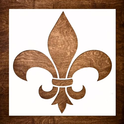 Large 12"x12" Fleur de lis Stencil for Painting on Wood, Canvas, Paper, Fabric, Walls and Furniture - Flower Stencil - Reusable DIY Art and Craft Stencils - Wall Stencil - color: Fleur de Lis 12"x12"