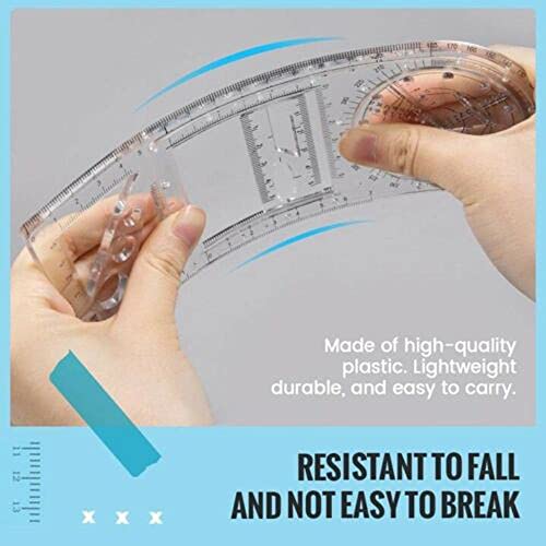 1PCS Multifunctional Geometric Ruler Geometric Drawing Template Measuring Tool Plastic Draft Rulers Students for School Office Supplies