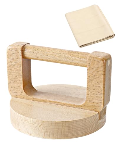 UCEC 1+1 Pcs Block Printing Baren, Wood Baren Printmaking Tool for Printing | 4 Inch Wood Baren Printmaking Tool Supplie with Ergonomic Handle and Felt Base for Printing, Crafting, Scrapbooking, Linocut - color: 2pcs(Baren + Cleaning Cloth)