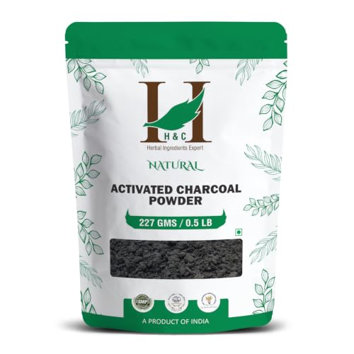H&C Herbal Ingredients Expert Activated Charcoal Powder 227 gm / 0.5 lb |for Teeth Whitening & Face Mask | Supports Clear Skin by Removing Impurities & Excess Oil