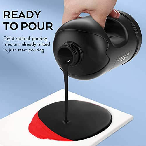 Nicpro Jet Black Color Acrylic Pour Paint, 33.8 Ounce Pre-Mixed Pouring Paint Supplies with Silicone Pour Oil & Gloves for Canvas, Rock, Wood Cell Creation Flow DIY Art Painting, Ready to Pour | Supplies with Silicone Pour Oil & Gloves for Canvas, Rock, W