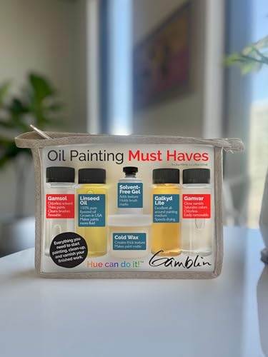 Gamblin Oil Painting Must Haves Mediums Set, Kit Includes 6 Gamblin Trial-Sized Mediums and Varnish