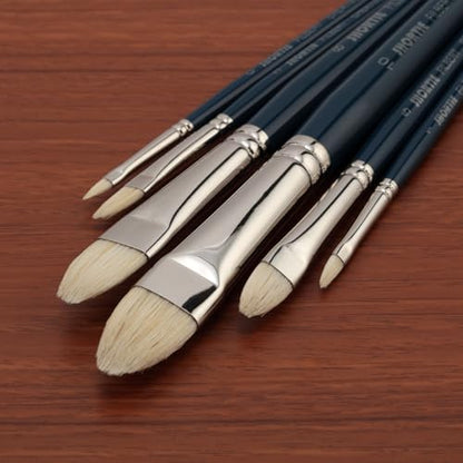 Creative Mark 6 Piece Filbert Short Handle Paintbrush Set, Perfect for Oil and Alkyd Painting, Traveling & Workshops - size: Filbert