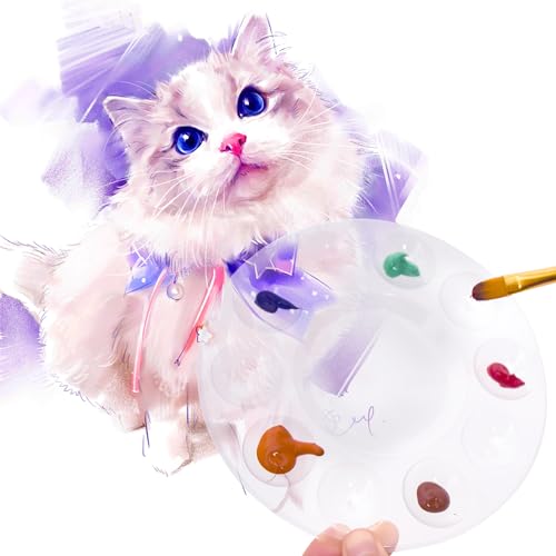 8Pcs Clear Paint Pallet,Paint Palette,Paint Trays for Kids to Painting | Plastic Palettes for Have a Birthday Painting Party - color: 8pcs-clear
