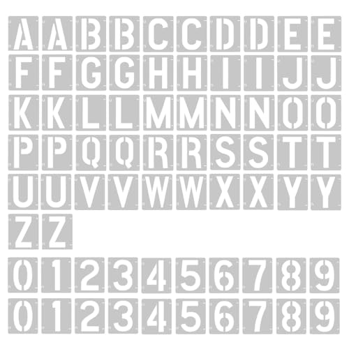 2 Pack - 5 Inch Letter Stencils Set, 72 Reusable Stencils for Painting On Wood, Metal, Walls, Fabric, Rocks with Interlocking, Perfect for Banners, Sign Making & DIY Art9(5 inch) - size: 5 inch
