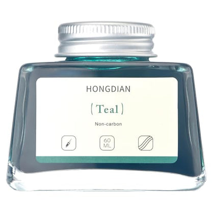 Hongdian Fountain Pen Bottled Ink Teal Color, 60ml Non Carbon Inkwell Bottle, Artist Calligraphy Ink - color: Teal