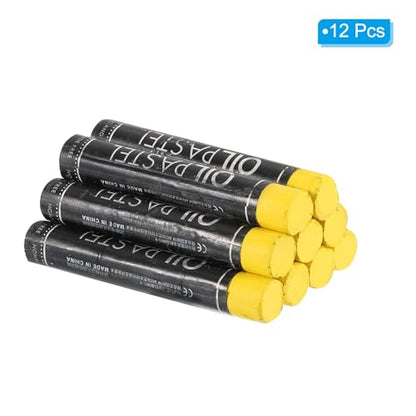 PATIKIL Yellow Oil Pastels, 12Pcs Soft Oil Crayons Creamy Pastels Stick Art Supplies for Art Painting Drawing Blending Graffiti for Artists Beginners - color: Yellow