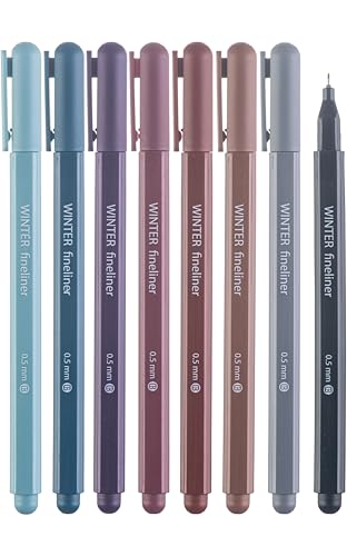 DIVERSEBEE Fine Tip Pens, 0.5mm Fine Point, Assorted Colors (Winter) - color: Winter