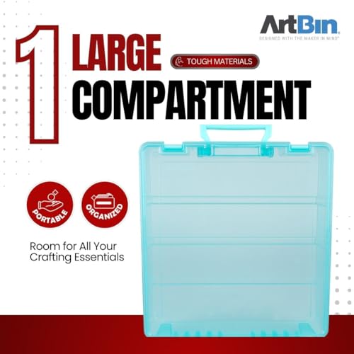 ArtBin 6955AA Super Satchel 1-Compartment Box, Art & Craft Organizer, 1-Pack, Translucent Aqua - color: Aqua, size: 1 Pack