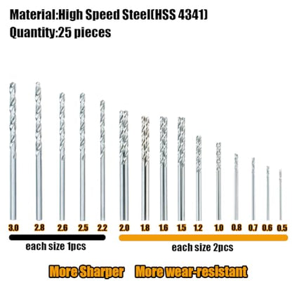 Precision Pin Vise Hand Drill Manual w/Micro Twist Drill Bits Set 0.5-3.0mm | Rotary Tool Craft Drill for Jewelry Making, Wood, Plastic, Resin, PCB,Miniature, Beads, Clay Etc Manual Making DIY Drilling