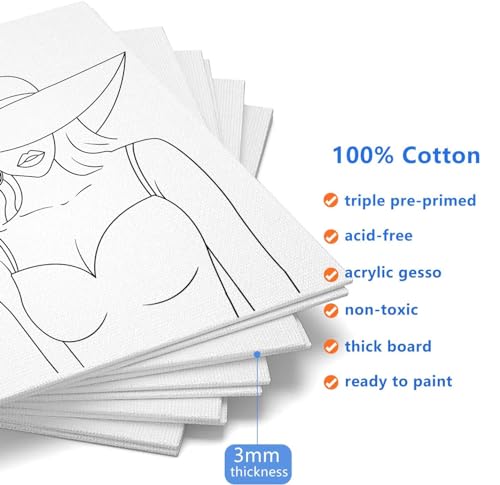 Pre Drawn for Painting for Adults 10 Pack 8X10 Without Frame Sip and Paint Canvas,Drawn Canvas for Painting for Adults,Sip and Paint for Adult's Date Night - style: Without Frame