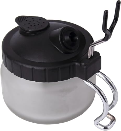 Airbrush Cleaning Pot with Filter Lid – Multi-Purpose Glass Jar for Airbrush Cleaning and Holder – Suitable for All Airbrush Types