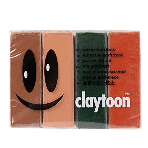 Claytoon Modeling Clay – Earth Tones 1 lb Set – for Adult Use Only – Perfect for Claymation, Stop Motion, Models, and More! - color: Earth