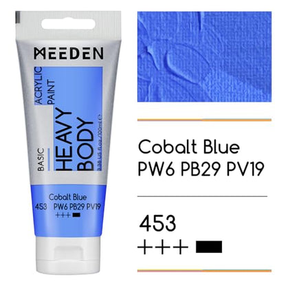 MEEDEN Acrylic Paint Cobalt Blue: 100ml/3.38oz x 2 with Titanium White - color: Cobalt Blue, size: 2 Tubes
