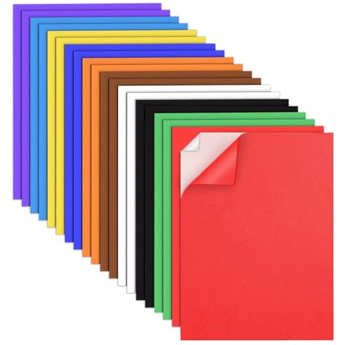 MEARCOOH 20-Pack Self Adhesive Foam Sheets, 10 Colors 2mm Sticky Eva Foam Paper 9x12 Inch for Crafts Cardmaking Photo Frames Classroom Scrapbooking - color: 10 Colors, size: 229 x 305 x 2 mm