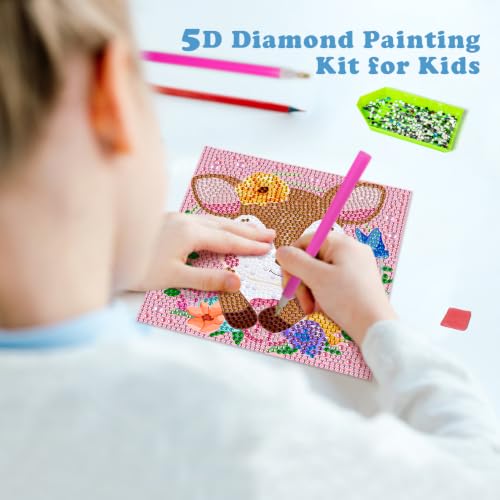 Labeol Diamond Art Kits for Kids Crafts for Girls Ages 6-8-10-12 Easy to DIY Creative Diamond Art Sticker Craft by Numbers Kits for Kids and Adult Beginners (6 Pack Dream) - style: 6 pack Dream