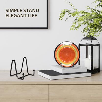LIONWEI LIONWELI Plate Display Stand Easel Holders - 3" Tabletop Metal Stands for Small Decorative Plates, Photos & Picture Frames - Black, 4-Pack - size: 3 inch (4 pieces)