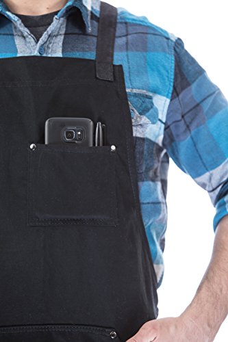 Hudson Durable Goods - Professional Grade Chef Apron for Kitchen, BBQ & Grill - color: Black