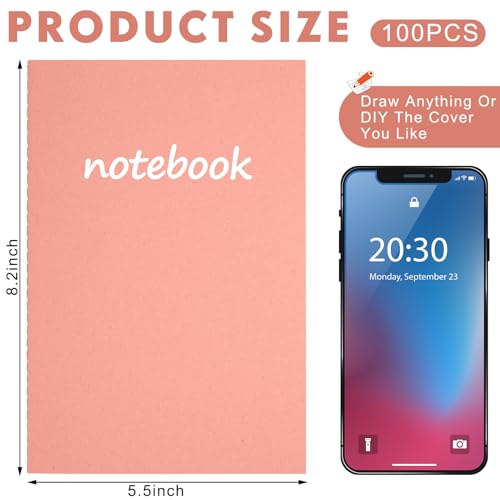 Mimorou 100 Pcs A5 Journals Notebooks Bulk,Bright Color,Lined - color: Bright Color, style: Lined