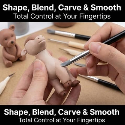 5pcs Clay Sculpting Tool Set Silicone Head Sculpture Tools Shapers Accessory Color Shaping, Blending Remove Fingerprints