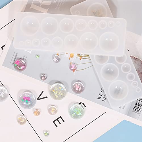 2PCS Cabochon Gem Silicone Mold | Clear Round Silicone Mold for Making Earrings, Jewelry Making, Crafting Projects - color: round-small