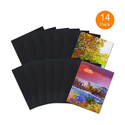 CONDA Black Canvases for Painting, Canvas Panels 8x10 inch, Pack of 14, 100% Cotton Acid-Free, 8 oz Gesso-Primed, Art Boards for Oil & Acrylic Painting - size: 8"x10"
