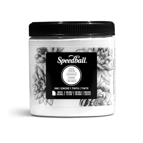 Speedball Art Products Company 003817 003817 8oz Water Soluble Block Ink Plat White,Platinum White - color: Platinum White, size: 8 fl oz