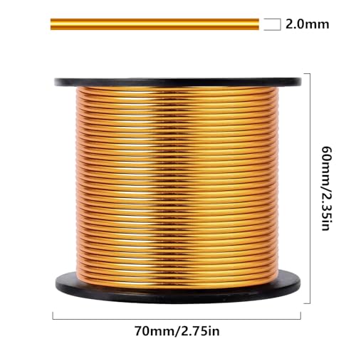 95FT 14 Gauge Bendable Dark Gold Aluminum Craft Wire for DIY Jewelry Making | 2mm Thick Soft Metal Sculpting Aluminum Armature Wire Roll Bulk for DIY Craft - color: Dark Gold, size: 14 Gauge