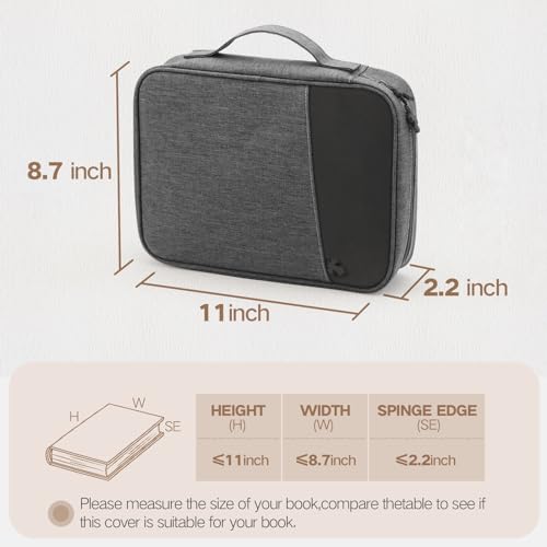 Bible Cover Bag With For Women Men Scripture Study Carrying Book Cover - color: Black&Grey